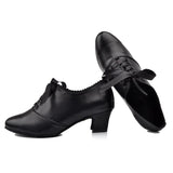 Black Latin Women Modern Dance Shoes Women Closed Toe Ballroom Teacher Dance Shoes Heel 5/6/7cm