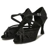 Soft Sole Women Latin Dance Shoes Tango Salsa Ballroom Dance Performance Shoes Ladys Girls Sandals Gold Black Wedding Heels