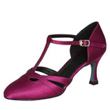 Satin Women Modern Dance Shoes Custom Heel Height Latin Salsa Dancing Shoes For Women