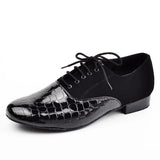 Modern PU Flocking Dance Shoes Men Black Soft Bottom Latin Ballroom Dancing Shoes