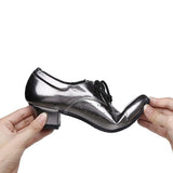 Women Waltz Cha Cha Dance Shoes Modern Closed Toe PU Soft Suede Sole Dance Shoes