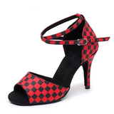 Latin Dance Shoes For Women ChaCha Ballroom Tango Salsa Dancing Shoes Red Black