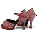 Women's Latin Dance Shoes Girls Gold High Heeled Platform Shoes Ballroom Professional Latin Dance Shoes