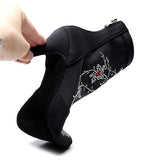 Women Latin Dance Shoes Balck Rhinestone Tango Ballroom Girls Soft Bottom Dance Boots