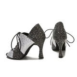 Latin Jazz Dance Shoes Breathable Soft Sole Women High Heels Ladies Sandals