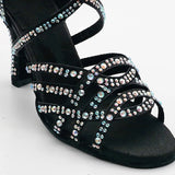 Rhinestone Ballroom Latin Dance Shoes Women Salsa Waltz Swing Sandals Heeled Shoes