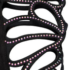 Women Dance Shoes Black Red Suede Rhinestone Dance Boots for Girls Soft Sole Salsa Dance Shoes for Wedding Sandals