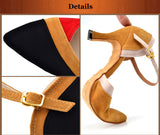 Dance Shoes Women Latin Flannel Ballroom Dancing Shoes For Women Brown Red Blue Salsa Pointed Modern Shoes Dance