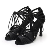 Women's Latin Dance Shoes Indoor Black Comfortable Soft Bottom Salsa Ballroom Professional Performance Dance Shoes
