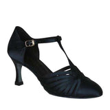 Black Gold Modern Latin Dance Shoes For Women Satin Buckle Tango Salsa Ballroom Dancing Shoes
