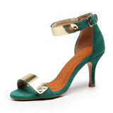 Woman Tango Latin Dancing Shoes Ladies Sandals High Heels Girls Green Salsa Ballroom Dance Shoes