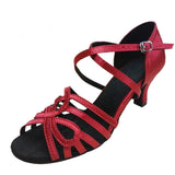 Latin Salsa Red Dance Shoes For Ladies Customized Heels Women Dancing Shoes