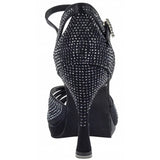 Dance Shoes Rhinestone Latin Salsa Black Tango Shoes Women Waterproof Platform Party Latin Dancing Shoes