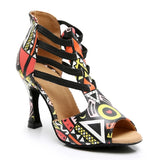 Dance Shoes For Women Latin Salsa Dance Boots Paty Ballroom Dance Shoes Cuban Heel 9CM