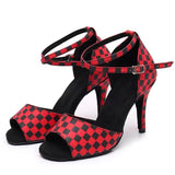Latin Dance Shoes For Women ChaCha Ballroom Tango Salsa Dancing Shoes Red Black