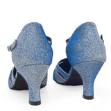 Blue Custom Heel Latin Salsa Ballroom Dance Shoes Tango Modern Shoes For Women