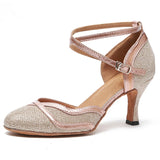 Women Latin Dance Shoes Female Girl Ladies Tango Ballroom Sandal Salsa Samba Party Heeled 4.5-10CM