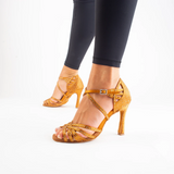 Brown Rhinestone Dance Shoes Customized Heels Latin Ballroom Salsa Dancing Shoes Party Wedding
