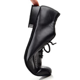 Men's Black PU Dance Shoes For Ballroom Soft Bottom Latin Modern Dance Shoes Low-heeled