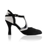 Women Ballroom Shoes Flock Professional Modern Latin Ballroom Dance Shoes