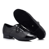 Men Latin Dance Shoes Soft Outsole Lace Up Ballroom Tango Dance Shoes Sneakers Low Square Black