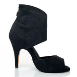 Bachata Salsa Latin Dancing Shoes Black Women Girls Ballroom Party Dancing Shoes Buckle Suede Soft Sole