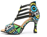 Dance Shoes For Women Latin Salsa Boots Paty Ballroom Dancing Shoes Cuban Heel 9CM