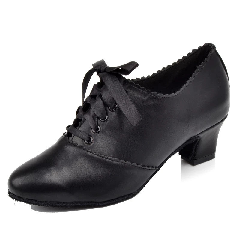 Black Latin Women Modern Dance Shoes Woman Closed Toe Ballroom Teacher Dance Shoes Heel 5/6/7cm