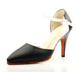 Latin Dance Pointe Shoes Closed For Women Genuine Leather Salsa Ballroom Dancing Shoes Red Black Modern Dance Shoes