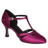 Satin Women Modern Dance Shoes Custom Heel Height Latin Salsa Dancing Shoes For Women