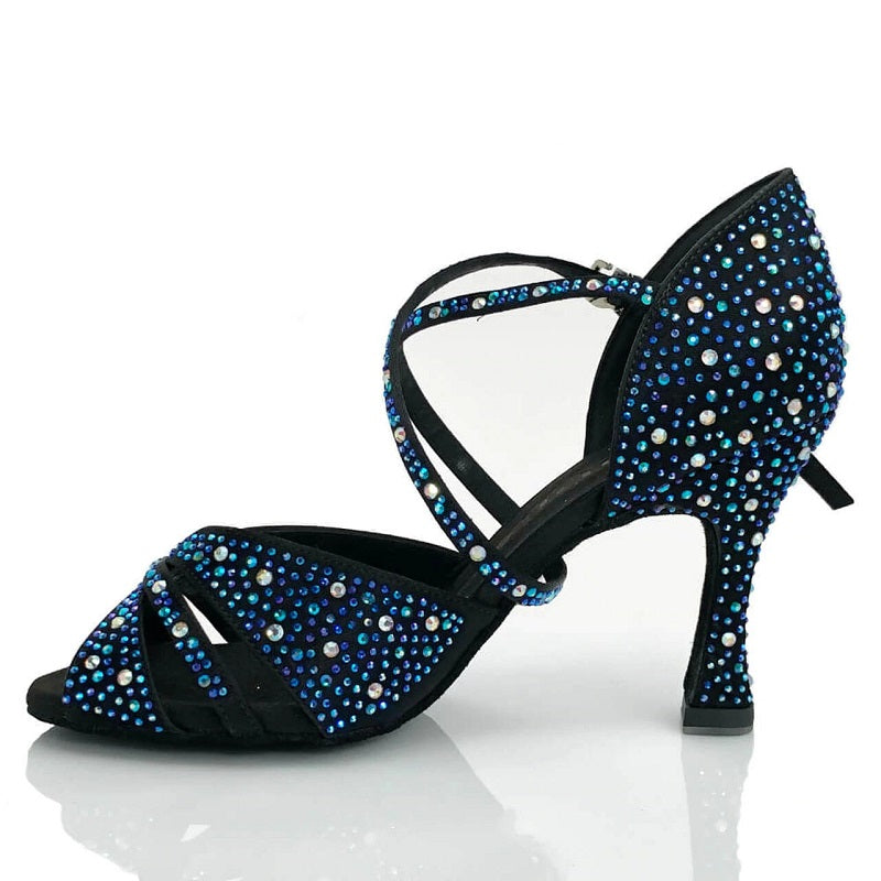 <transcy>Zapatos de baile de diamantes de imitación para mujer Zapatos de salón de baile Salsa Tango Zapatos profesionales</transcy>