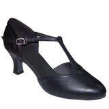 Black Women's Latin Ballroom Salsa Shoes Flock PU High Quality Modern Dancing Shoes Buckle