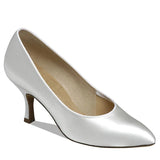Custom Heel Height Satin White Plus Size Professional For Women Modern Latin Salsa Dance Shoes