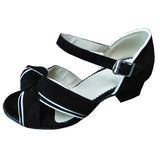 Black Flocking Latin Ballroom Dance Shoes For Women Girls Salsa Shoes