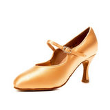 Women Ballroom Satin Dance Shoes Customized Heel Latin Salsa Dance Shoes