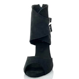 Bachata Salsa Latin Dancing Shoes Black Women Girls Ballroom Party Dancing Shoes Buckle Suede Soft Sole