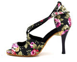 rofessional Latin Dance Shoes Women Ballroom Shoes Ladies Salsa Satin Soft Sole High Heel