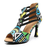 Dance Shoes For Women Latin Salsa Boots Paty Ballroom Dancing Shoes Cuban Heel 9CM