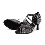 Women's Ballroom Dancing Shoes Rhinestone Buckle Latin Ballroom Dance Shoes Soft Sole