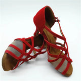 Salsa Latin Dance Shoes For Women Soft Sole Red Ballroom Tango Dancing Shoes