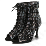 Women's Shoes Dance Boots Latin Jazz Rumba Samba Ballroom Dance Party Ladies Wedding High Heels