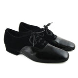 Black Velvet PU Men's Modern Dance Shoes Ballroom Dancing Shoes Flat Tango Wedding Party Shoes