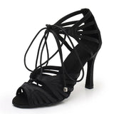Women's Latin Dance Shoes Indoor Black Comfortable Soft Bottom Salsa Ballroom Professional Performance Dance Shoes