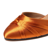 Bronze Modern Latin Dance Shoes Satin Customized Heel Ballroom Dancing Shoes