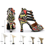 Dance Shoes For Women Latin Salsa Dance Boots Paty Ballroom Dance Shoes Cuban Heel 9CM
