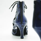 PU Custom Latin Dance Boots For Women Girls Blue Ballroom Tango Salsa Party Dancing Shoes