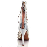 <transcy>Zapatos de baile de salsa de salón latino para mujer, botines con cordones de malla</transcy>