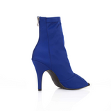 Blue Latin Dance Boots For Women Girls Ballroom Tango Salsa Dancing Shoes Peep Toe