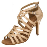 Satin Latin Ballroom Dance Women Shoes Salsa Sandals Shoes Girls Tango Soft Sole