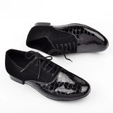Modern PU Flocking Dance Shoes Men Black Soft Bottom Latin Ballroom Dancing Shoes